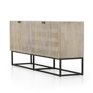 Kelby Sideboard In Light Wash Carved Mango