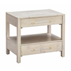 Brandyss White Burl Nightstand