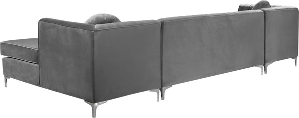 Wendell 3pc. Sectional In Grey Velvet