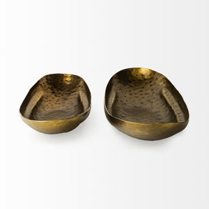 Karmen (Set of 2) Gold Hammered Oversized Bowls