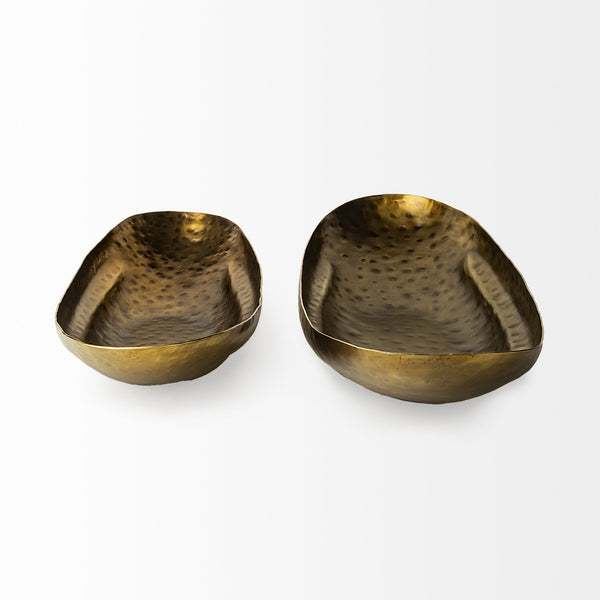 Karmen (Set of 2) Gold Hammered Oversized Bowls