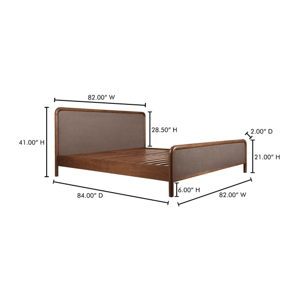 Moe's Rye King Bed in Warm Brown