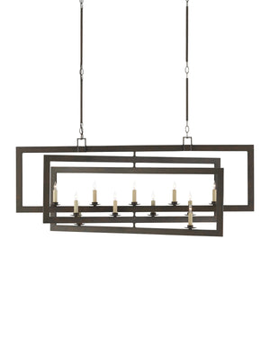 Middleton Bronze Rectangular Chandelier In Bronze Gold