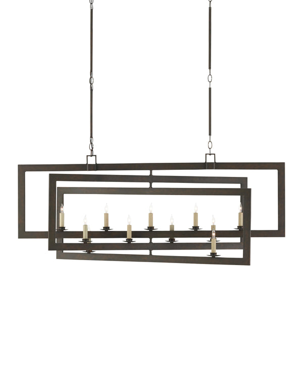 Middleton Bronze Rectangular Chandelier In Bronze Gold