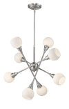 Tian 8 Light Pendant in Brushed Nickel Finish