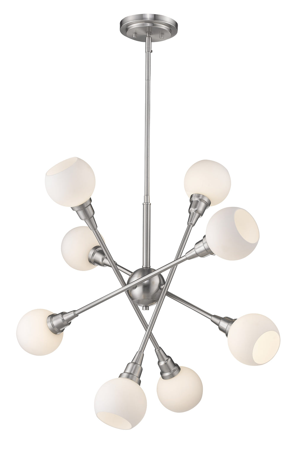 Tian 8 Light Pendant in Brushed Nickel Finish