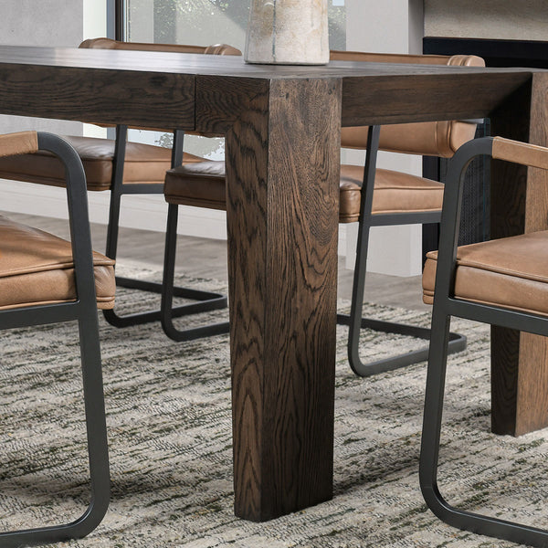 Troy Solid Wood Dining Table - Antique Brown