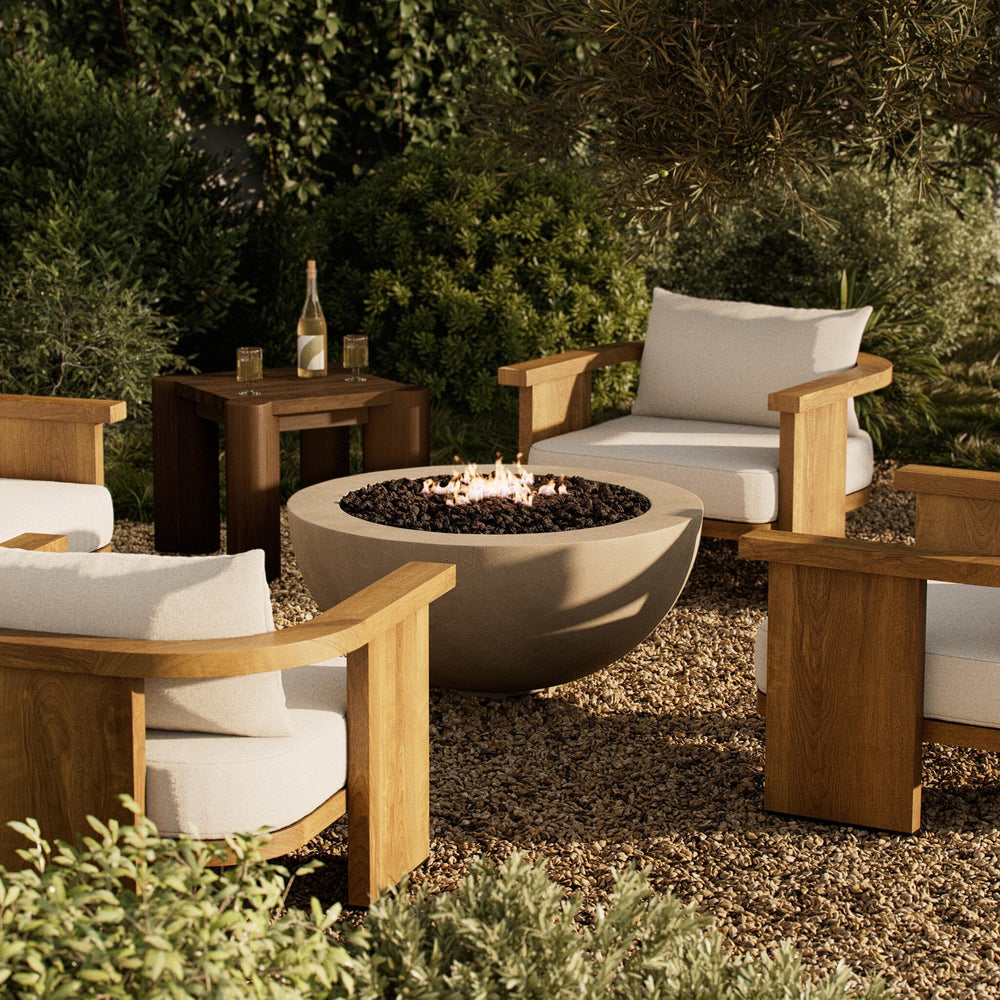 Bronson Outdoor Fire Table In Natural Concrete