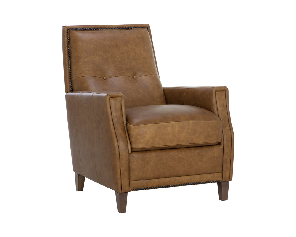 FLORENZI LOUNGE CHAIR - COGNAC LEATHER
