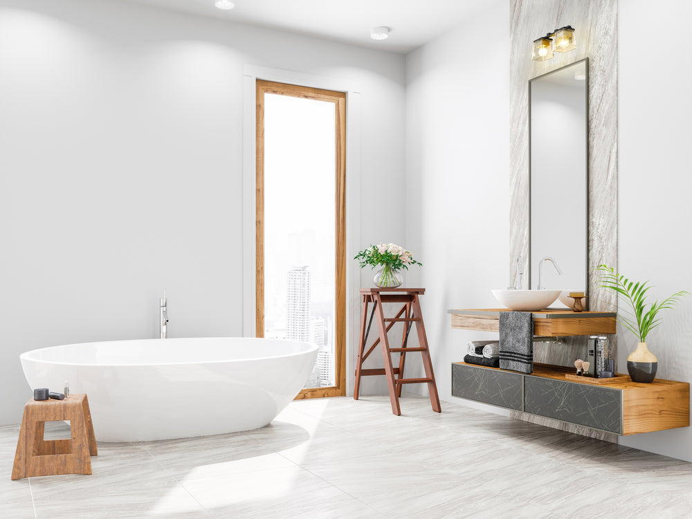 Bleeker Street 2 Light Vanity in Matte Black + Olde Brass Finish