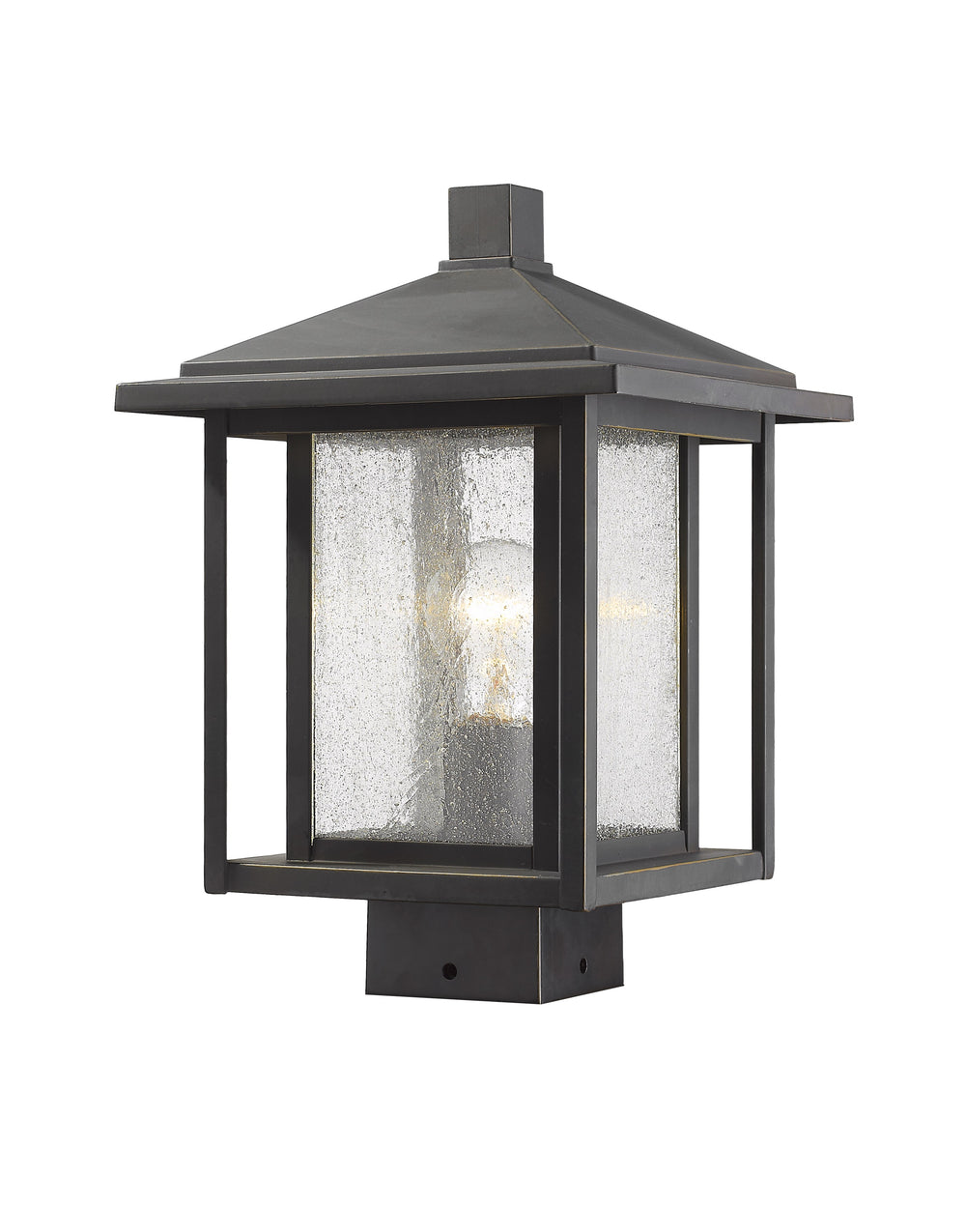 Aspen 1 Light Outdoor Post Mount Fixture in Oil Rubbed Bronze Finish