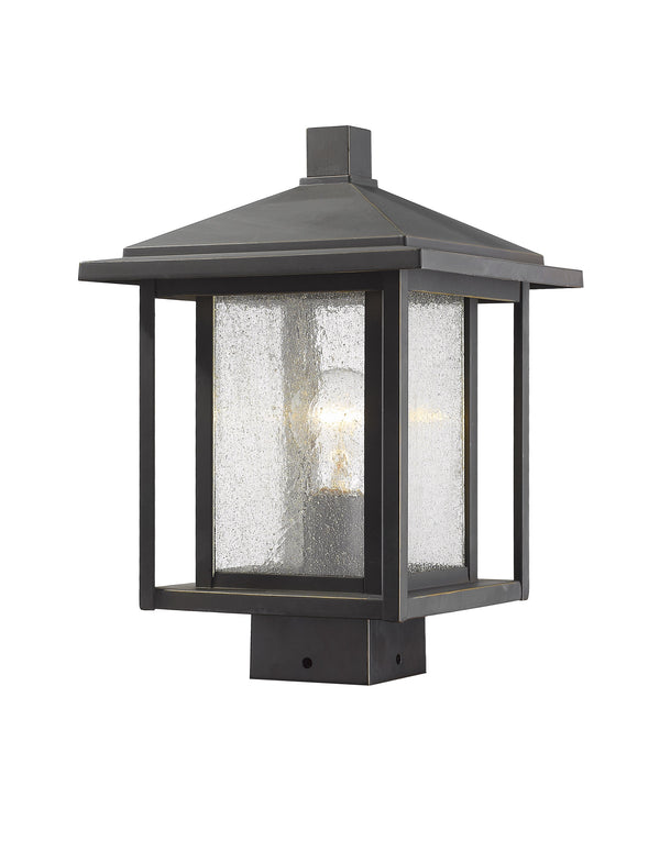 Aspen 1 Light Outdoor Post Mount Fixture in Oil Rubbed Bronze Finish