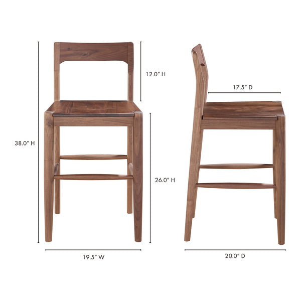 Owing Counter Stool in Walnut Brown