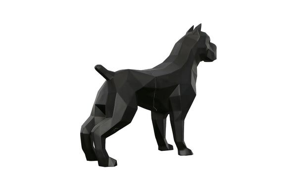 Pitbull Facet Sculpture, Matte Black