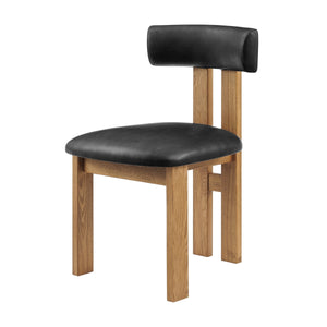 Hailey Faux Leather Dining Side Chair, Casa Black