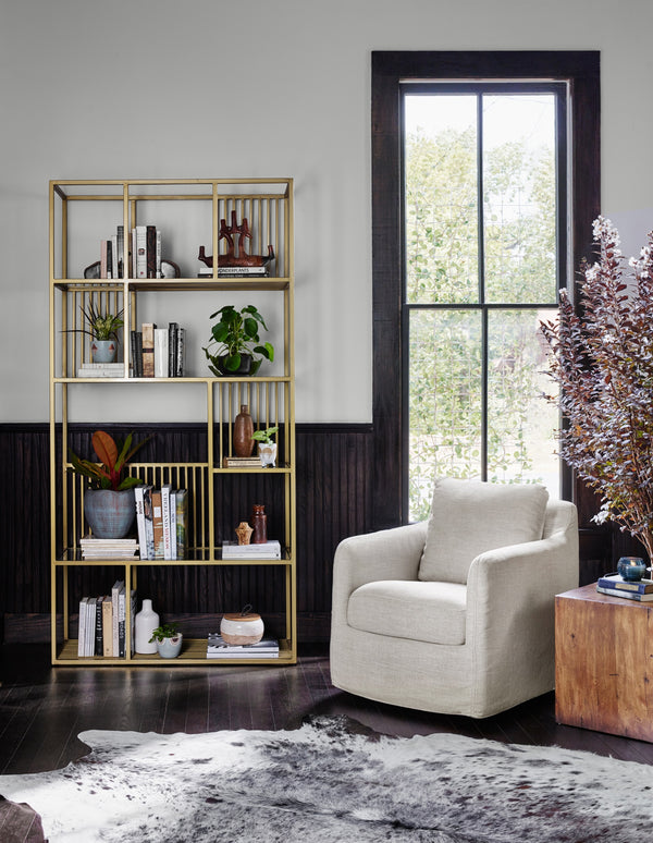 Banks Swivel Chair In Cambric Ivory