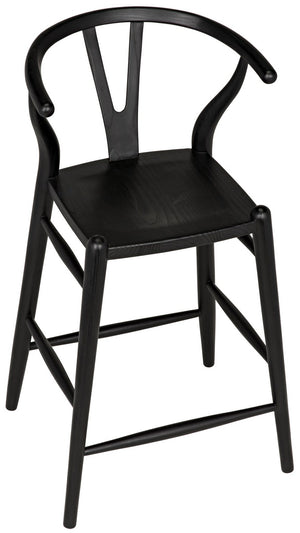 Zola Sungkai/Mindi Counter Stool in Charcoal Black