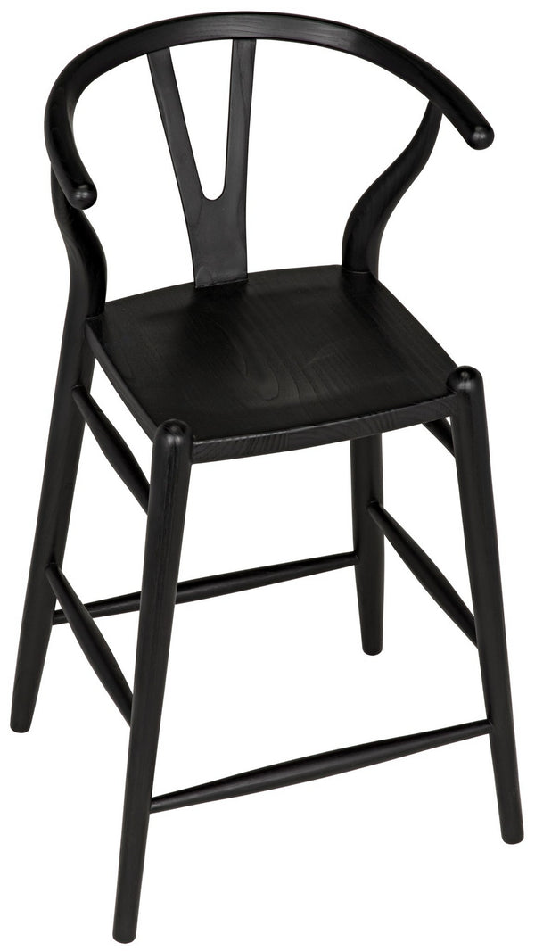 Zola Sungkai/Mindi Counter Stool in Charcoal Black