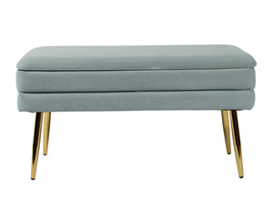 Ziva Sea Blue Velvet Storage Bench