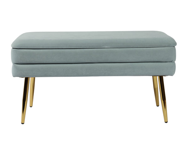 Ziva Sea Blue Velvet Storage Bench
