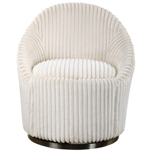 Crue White Swivel Chair