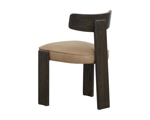 HORTON DINING CHAIR - DARK BROWN - SAHARA SAND LEATHER
