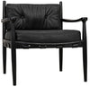 Fogel Sungkai/Mindi Leather Lounge Chair in Charcoal Black