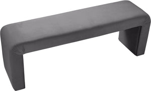 Dale Bench In Grey Velvet