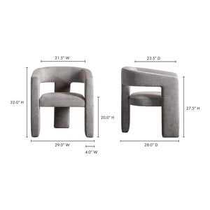 Elo Armchair in Light Grey with Plywood Frame