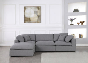 Carmen Cloud Modular Sectional In Grey Linen Fabric