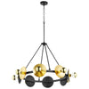 Artemis Chandelier in Noir and Gold Leaf