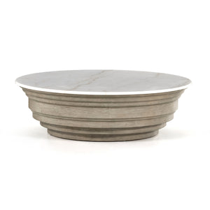 Caldwell Stone Top Coffee Table In Wht Mbl