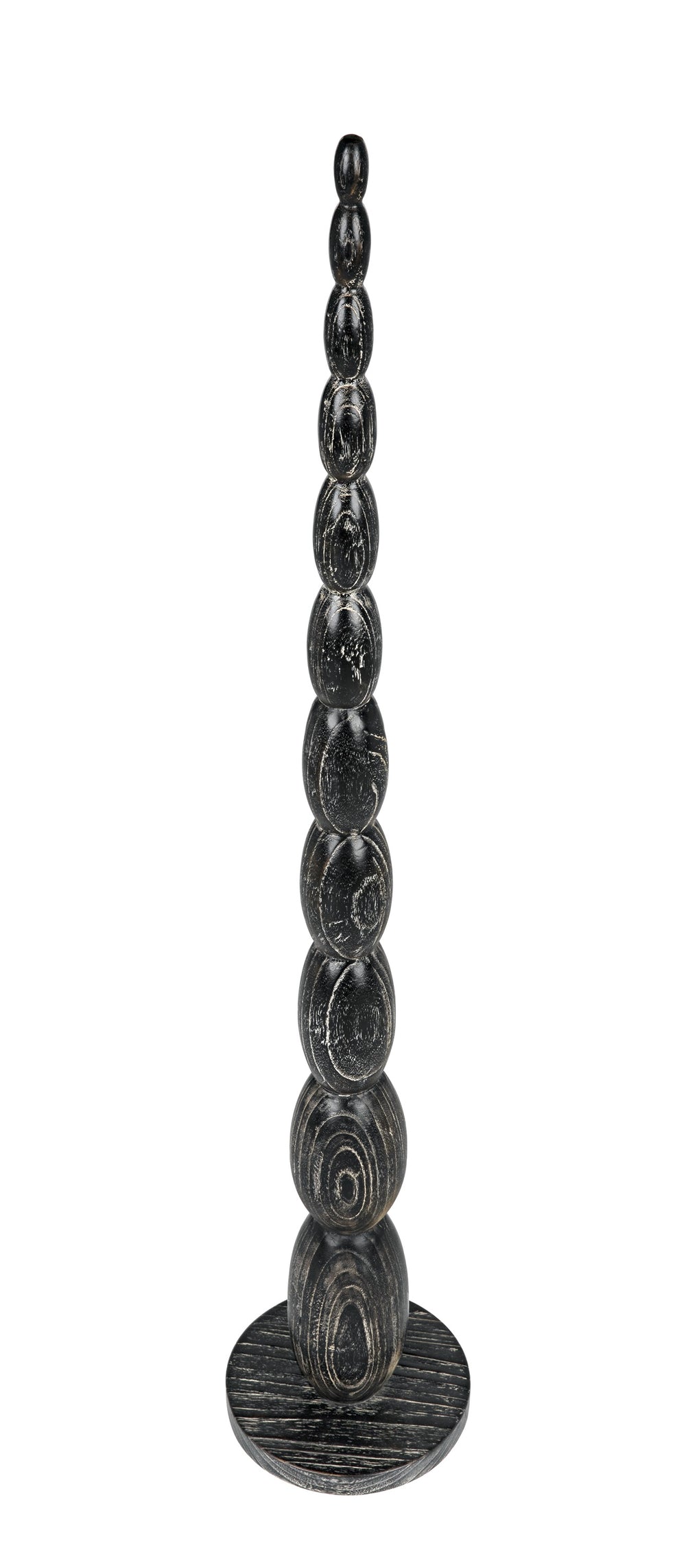 Freia Mindi Wood Sculpture in Cinder Black Finish