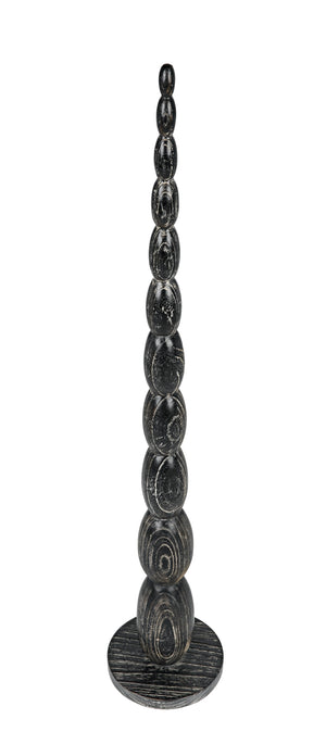 Freia Mindi Wood Sculpture in Cinder Black Finish