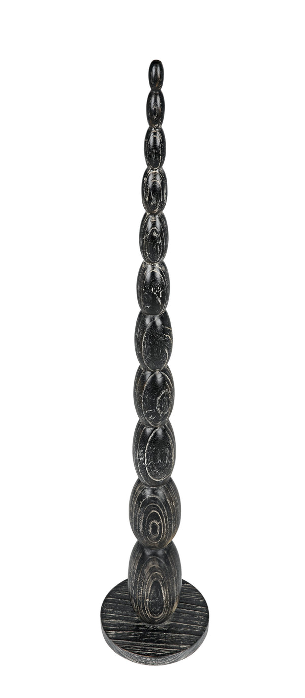 Freia Mindi Wood Sculpture in Cinder Black Finish