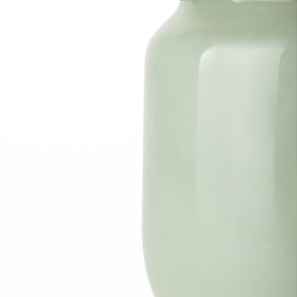 Minty Medium 8.7L x 8.7W x 12.4H Green Glass Vase W/Matte Gold Metal Neck Cuff