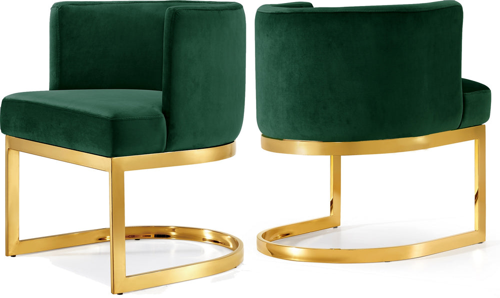 Donna Dining Chair In Green Velvet