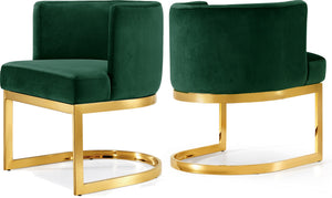 Donna Dining Chair In Green Velvet