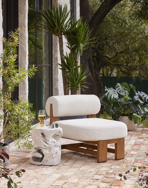 Teak Stool In Ivory Teak