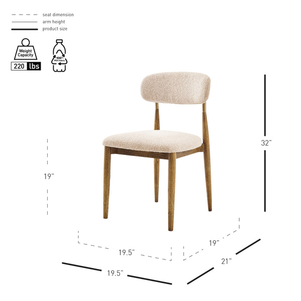 Verna Boucle Dining Side Chair, Palladian Beige