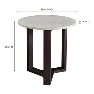 Jinxx Side Table in Charcoal Grey with Marble Top