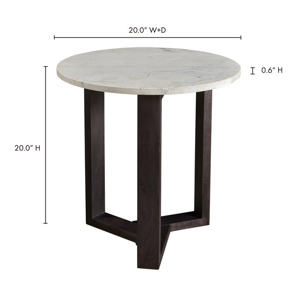 Jinxx Side Table in Charcoal Grey with Marble Top