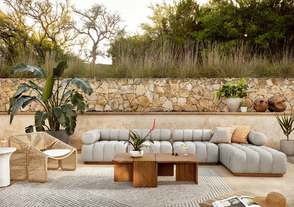 Roma Outdoor Sectional In Corner Pc In Ash