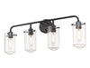 Delaney 4 Light Vanity in Matte Black Finish
