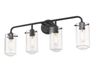 Delaney 4 Light Vanity in Matte Black Finish