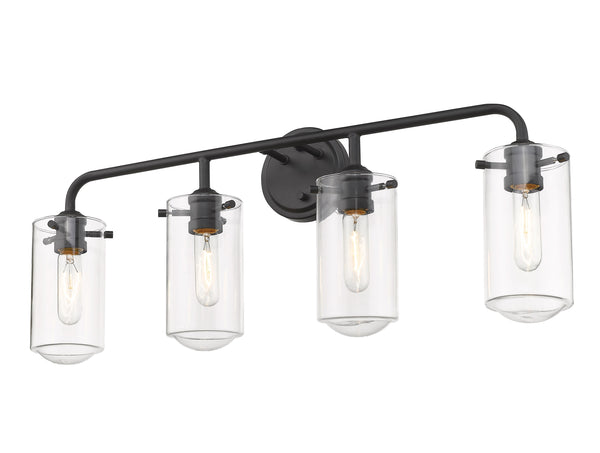 Delaney 4 Light Vanity in Matte Black Finish