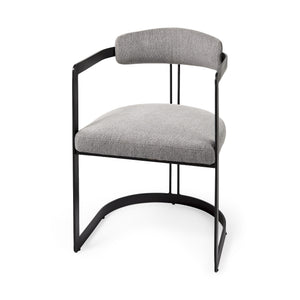 Hollyfield 20.5 x 21.3 x 29.5 Gray Fabric Seat W/ Gray Iron Frame Dining Chair