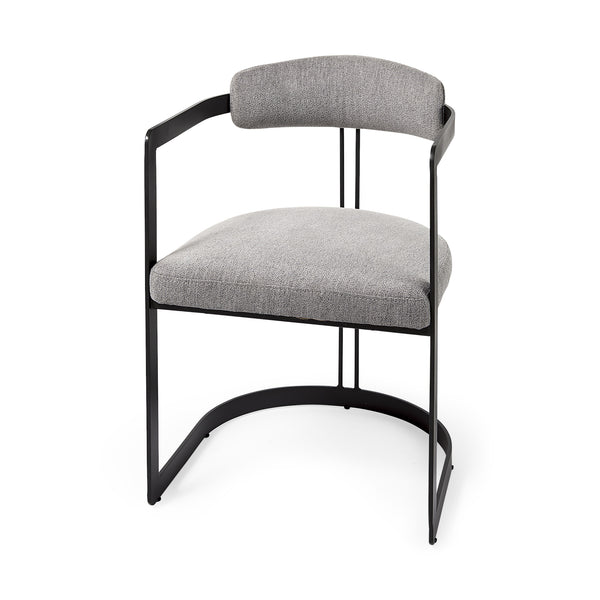 Hollyfield 20.5 x 21.3 x 29.5 Gray Fabric Seat W/ Gray Iron Frame Dining Chair