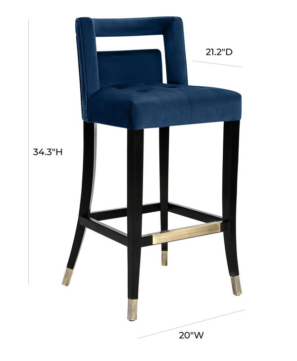 Hart Navy Velvet Counter Stool