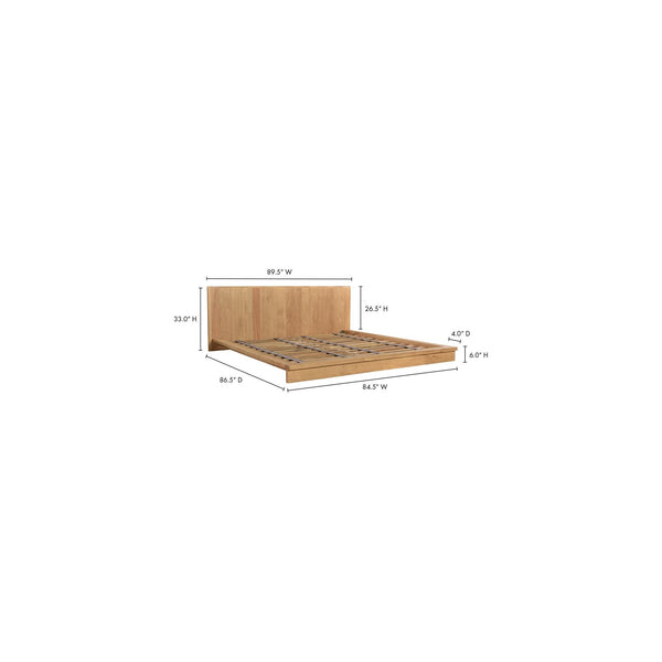 Moe's Plank Collection King Bed in Natural Oak
